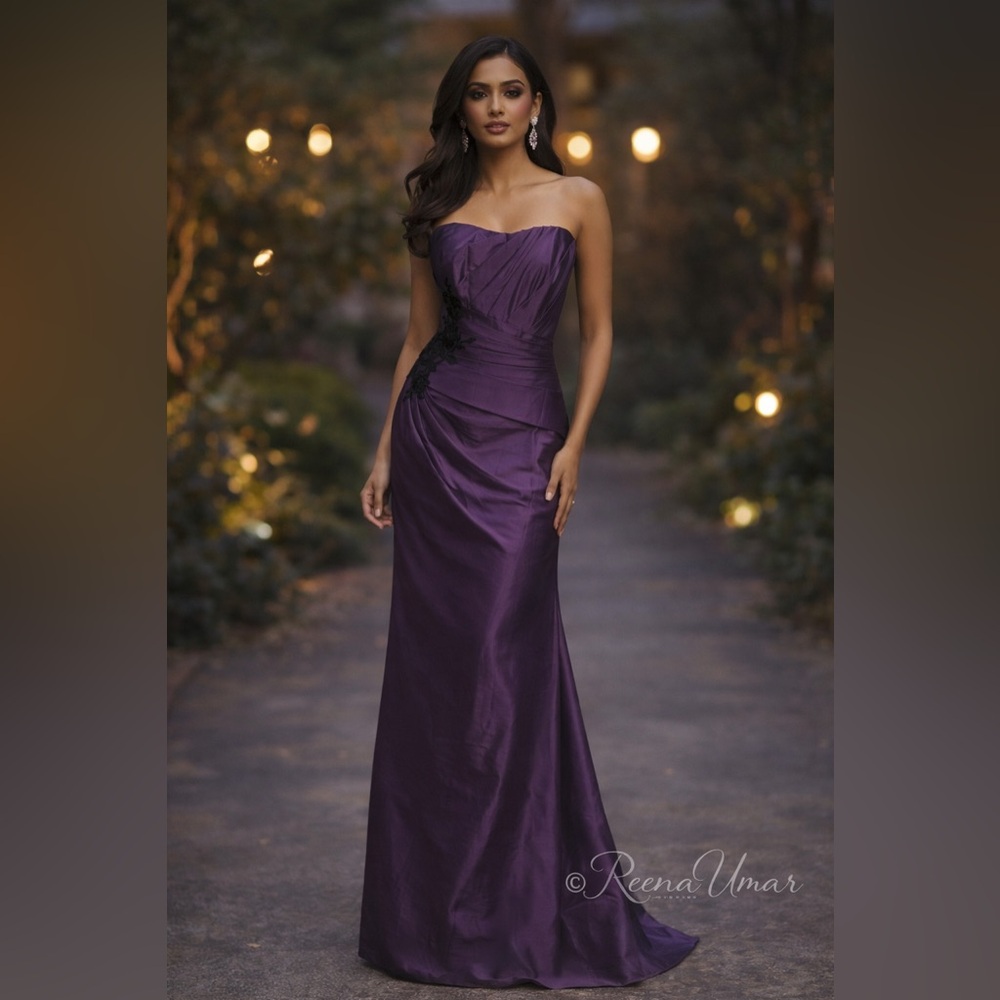 NWT Sophia Tolli Strapless Purple Formal Gown